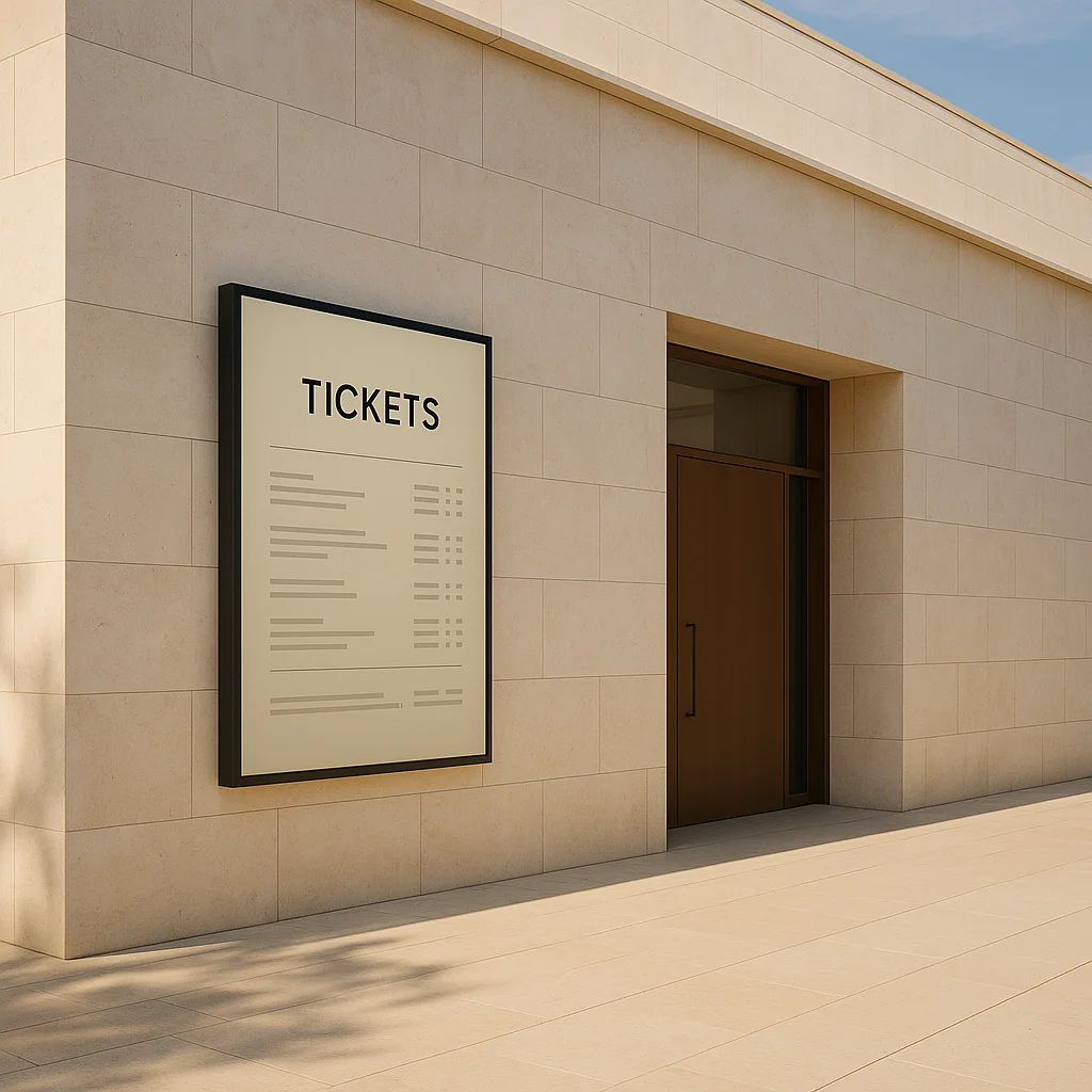 Pantalla en museo mostrando exposición